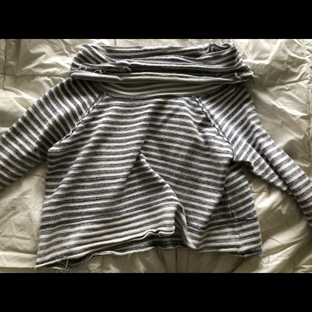 Free people beachy striped sweatshirt